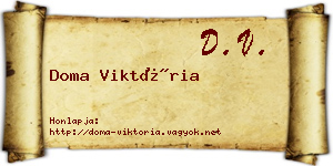 Doma Viktória névjegykártya
